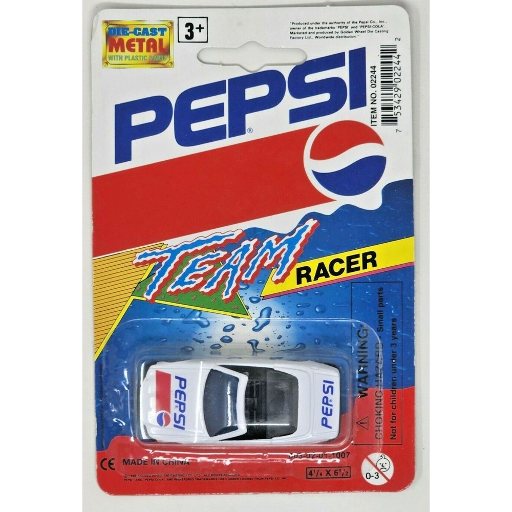 Vintage 1993 Golden Wheel Pepsi Team Racer Die-Cast Car Convertible HW17